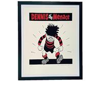 Comic Art Dennis The Menace Menaces M écran encadrée Fait à la Main, en Coton imprimé, Rouge
