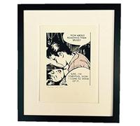 Comic Art encadrée spuds Kiss Fait Main imprimé, Coton, Rouge