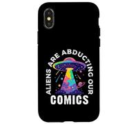 Comic Collector Lecteur de Roman illustré avec Citation Amusante d'extraterrestre Coque pour iPhone X/XS