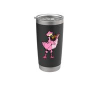 Comic Flamingo joue du violon Gobelet isotherme en acier inoxydable double paroi