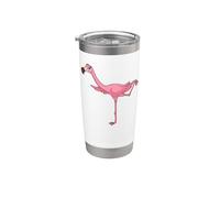 Comic Flamingo médite avec le yoga Gobelet isotherme en acier inoxydable double paroi