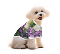 Comic Like Lotus Flower T-shirt pour chien et chat avec imprimé fleur de lotus et débardeur élastique, mignon, respirant, doux, taille L
