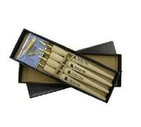 Comic Pen Ink Pen Set with Wooden Fountain Pens / Quills in Set of 4 / with 4 Replacement Nibs