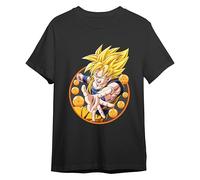 Comic Studio | Goku Sayan Super Dragon Ball Super T-Shirt | Licence Officielle | Unisexe | Noir | M