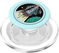Comic Vintage Retro Sci-FI Space Capsule avec Astronaute PopSockets PopGrip pour MagSafe