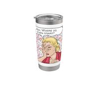 Comic Woman ne sait pas par où commencer Gobelet isotherme en acier inoxydable double paroi