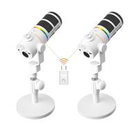 COMICA D10 Pro D Combo XLR USB Microphone Dynamique avec Récepteur, Support de Bureau pour Jeux Vidéo, TikTok et Enregistrement de Podcasts, Compatible avec éclairage RVB et Bouton de Sourdine pour PC