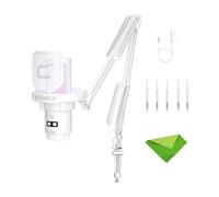 COMICA EJoy Uni (A) - Microphone USB Blanc pour Ordinateur et Smartphone, Micro de Jeu à condensateur cardioïde RVB 48 kHz/24 Bits pour podcasting, Streaming, Enregistrement, avec Bras de Support