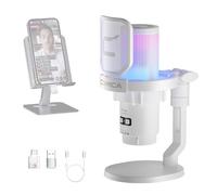 COMICA EJoy Uni Pro Microphone USB sans Fil pour PC, Micro Gaming avec Gain/Muet/Réduction du Bruit/Moniteur/Lumières RVB, Micro pour Streaming, Podcast, Enregistrement, Ordinateur, Téléphone, PS4&5