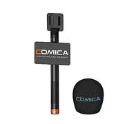 COMICA HR-WM Interview Handheld Adapter for Rode Wireless GO/BoomX-D/D Pro/BoomX-U Wireless Lavalier Microphone, Mic Handle for News Report, TV Interview and Video Shooting, etc.(with Windscreen)