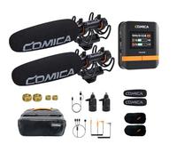 COMICA Microphone à Canon Combo VM40, Microphone sans Fil à Double Canal Super cardioïde pour Appareil Photo, Smartphone et PC