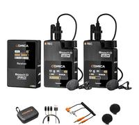 COMICA Microphone sans Fil 2,4 GHz, Micro Cravate sans Fil BOOMX-D2 Pro, 2 Émetteurs & 1 Récepteur, pour Reflex numérique, Smartphone, Ordinateur et Ordinateur Portable pour Interview en Direct