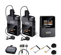 COMICA Microphone sans Fil 2.4G, BoomX-D2 Microphone Cravate sans Fil avec étui de Housse Case, 2 émetteurs et récepteurs et Dual Lapel Mic pour DSLR Caméra Laptop PC Smartphone Interview Live-Stream