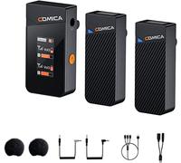 Comica Vimo C2 Microphone Lavalier sans Fil 2.4G avec 2 émetteurs et 1 récepteur pour Les interviews, la Diffusion en Direct et Le vlogging