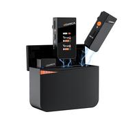 COMICA Vimo C3 Micro Cravate sans Fil, Suppression du Bruit et Mode de Sécurité,Microphones Lavalier Wireless 2.4Ghz pour Android/DSLR Cameras/Computer/Live Streaming(avec étui de Chargement)