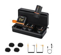 comica Vimo Q Microphone cravate sans fil à 4 canaux avec suppression du bruit CalMix, sortie USB-C, portée de 200 m, microphone sans fil pour appareil photo, smartphone, enregistrement vidéo PC, Vlog