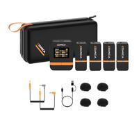 Comica Vimo Q Système de microphone cravate sans fil avec 4 émetteurs et 1 récepteur, sortie 4 pistes audio, portée de 200 m, suppression du bruit, micro pour appareil photo, iPhone, Android, enregist