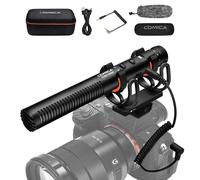 COMICA VM20 Microphone Directionnel Shotgun Vidéo Micro Super-Cardioïde à Condensateur avec Câbles 3,5 mm TRRS & TRS pour Smartphone, DSLR Caméra, Caméscope(avec écran OLED)