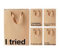 Comical Present Bags, Witty Phrase Sacks, Gag Gift Carriers for Festive Exchanges, Vibrant Humor Designs, Holiday Event Accessory, School Office Gatherings for Seasonal Cheer