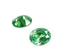 Comidox Lot de 2 fausse pierres précieuses vertes ovales Sri-Lanka en vrac 9 x 11 mm