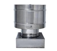 Comignolo Terminal Circulaire 4 Vents pour cheminée sur base carrée en acier inoxydable pour cheminée, poêle ou chaudière (20 x 20 cm, Ø 180 mm)