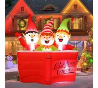 COMIN Alfred Décorations de Noël gonflables de 1,5 m avec LED intégrées pour décoration intérieure, jardin, pelouse