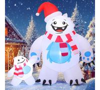 COMIN Bonhomme de neige gonflable de Noël avec une boîte, décoration de cour gonflable avec lumières LED intégrées pour les vacances, les fêtes, Noël, la cour, le jardin