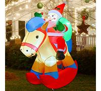 COMIN Bonhomme de neige gonflable de Noël avec une boîte, décoration de cour gonflable avec lumières LED intégrées pour les vacances, les fêtes, Noël, la cour, le jardin
