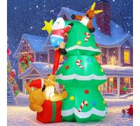 COMIN Décoration de Noël gonflable de 2,4 m avec LED intégrées - Décoration de cour gonflable pour fête de vacances en intérieur, extérieur, cour, jardin, pelouse