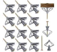 Comioke Cheville Brique Creuse,50 Pièces Cheville Parpaing Creux,Chevilles pour Plaques de Plâtre avec Vis,Forme Papillon,Fixations Murales en Plâtre pour Plaques Plâtre,Panneaux Fibres Gypse (Gris)
