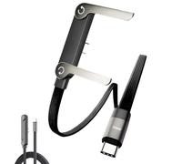 Comioke Cordon de Recharge Multiple avec Support, 240W Câble de Charge Rapide et Invisible avec Support, Chargeur de Téléphone Latéral, 1,5 M Câble de Recharge Invisible 2 en 1 (1)