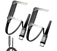 Comioke Cordon de Recharge Multiple avec Support, 240W Câble de Charge Rapide et Invisible avec Support, Chargeur de Téléphone Latéral, 1,5 M Câble de Recharge Invisible 2 en 1 (2)