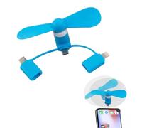 Comioke Mini ventilateur USB 3 en 1 pour téléphone portable, compatible avec i-Phone/i-P-ad/smartphone Android/tablette, micro USB/type C/port Lightning, mini téléphone portable