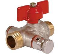 COMISA 41.31.965 vanne à bille modèle 149 mâle avec purge passage intégral et poignée à papillon ISO, or