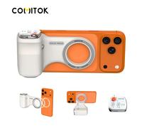 COMITOK MOCA ARCO Poignée magnétique pour appareil photo pour iPhone Series, télécommande détachable, support pour iOS17/18/26, idéal pour l'enregistrement de vlogs et les selfies MOCA ARCO White