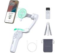 COMITOK MOGO Stabilisateur Gimbal [Certifié MFi] Spécialement pour iPhone Stabilisateur iPhone avec Suivi Visage Automatique Contrôle Apple Watch & Télécommande Vidéo sans Secousse Compatible iOS 26