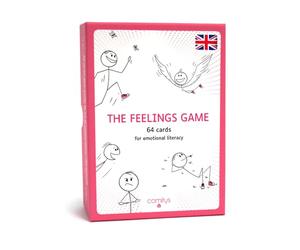 Comitys | The Feelings Game | Language : English | 64 Feelings Literacy flashcards | Non-Violent Communication Teaching Tool | 177 Feelings to Discover