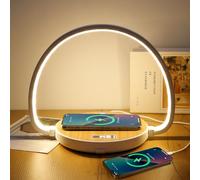 Comius Sharp 10w Lampe De Chevet Chambre Avec Chargement Sans Fil, Lampe Chargeur Induction Avec Horloge, Lampe De Chevet Tactile Avec Port Usb, Veilleuses Tactiles Pliables Pour Chambre À Coucher