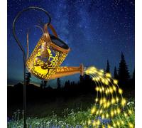Comius Sharp Arrosoir Solaire avec Guirlandes Lumineuses et Bâton de Berger, LED Lanterne Solaire Exterieur Jardin, Étanche Lampes Solaires Extérieures pour Jardin Noël Fête Patio Table Décoration