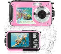 Comius Sharp Caméra sous-marine avec tuba, appareil photo numérique FHD 10FT 3MP étanche avec carte mémoire 32G pour retardateur sous-marin, surf, plongée, rose