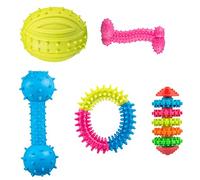 Comius Sharp Jouets de Dentition pour Chiots, 5 Pièces de Nettoyage des Dents pour Chiens de Petite Taille, Moyenne et Grande Race, Jouets à Mâcher Interactifs en Silicone pour L'entraînement