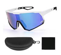 Comius Sharp Lunette Running Femme, Lunette de Vitesse, Lunettes de Cyclisme UV400 Enveloppantes, Légères, Coupe vent, pour VTT, Vélo Route, Sports de Plein Air, Monture Blanche, Verres Verts (A)