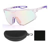 Comius Sharp Lunette Running Femme, Lunette de Vitesse, Lunettes de Cyclisme UV400 Enveloppantes, Légères, Coupe vent, pour VTT, Vélo Route, Sports de Plein Air, Monture Blanche, Verres Verts (B)