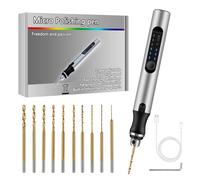 Comius Sharp Mini Stylo Perceuse Électrique, 3 Vitesses, avec 10 Foret Hélicoïdal (0.6-2.2 mm), USB Rechargeable, Outil Bricolage Portable pour Résine, Plastique, Bois, Circuit Imprimé, Cuir