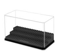Comius Sharp Vitrine pour Figurines, Vitrine en Acrylique pour Kit de Construction, Vitrine Protectrice Anti-Poussière pour Jouets, Objets de Collection, Rangement à la Maison, Base Noire