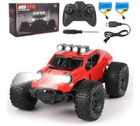 Comius Sharp Voiture Télécommandée，1/20 25km/H Voiture Télécommandée À Grande Vitesse, Véhicule Tout Terrain À Quatre Roues Motrices avec Lumières LED, Cadeau pour Les Enfants De 7 À 14 Ans（Rouge