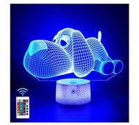 Comiwe Chien 3D Illusion Veilleuse Jouets,Décor de Maison LED Lampe de Chevet Table,Tactile & Télécommander 16 Couleurs,Cadeau d'Anniversaire de Noël Pour Filles Garçons Enfants Amis et Famille