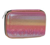 COMIX Bright - Trousse Scolaire, Trousse Maxi Zip, avec Set Papeterie Inclus, Couverture Métallique Irisdescente, Rigide avec Maxi Logo et Tirette en Métal, 21 x 14,5H x 6,5 cm