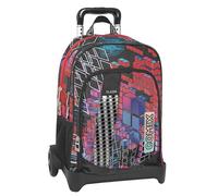 Comix FLASH Sac à dos scolaire Trolley pour enfants et adolescents, poignée réglable, chariot amovible, bretelles rembourrées et réglables, 2 compartiments principaux, poche avant, fermetures à