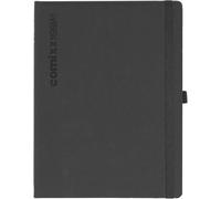 Comix, Large Vertical - Agenda 2025 hebdomadaire 12 mois, fermeture avec élastique et élastique latéral porte-stylo, double marque-page - 19 x 25 cm - Noir